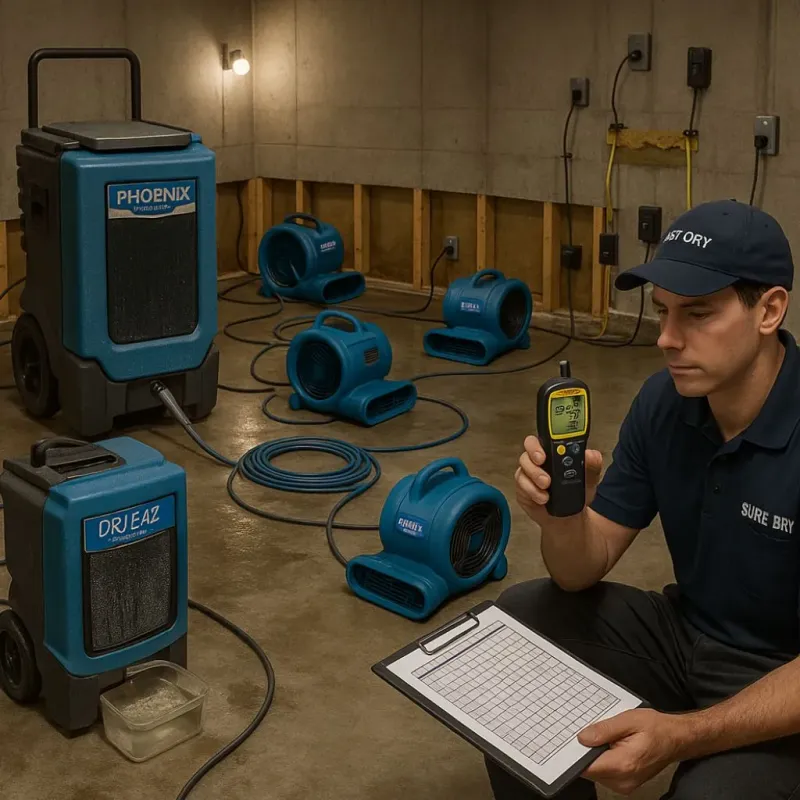 Structural Drying and Dehumidification process in Felton, CA